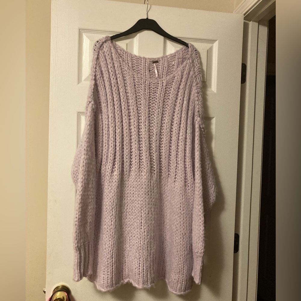 Free People Lilac Knit Women's Oversized Sweater Size Medium - Picture 2 of 6